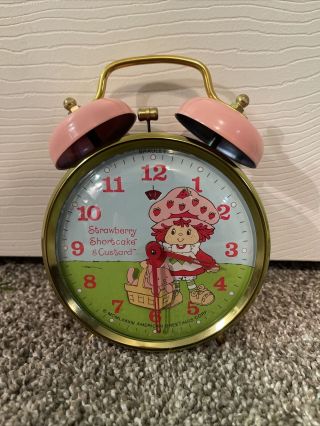 Vintage Straberry Shortcake Clock That With Alarm
