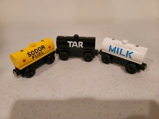 Thomas Wooden Railway Tar Fuel & Milk Tankers Ld