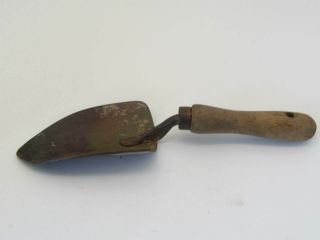 Vintage Wood Handle Heavy Duty 11 " Hand Garden Spade,  Trow Shovel Made In Usa