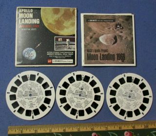 Vintage Apollo Moon Landing View Master 3 Reels,  Booklet No B 663