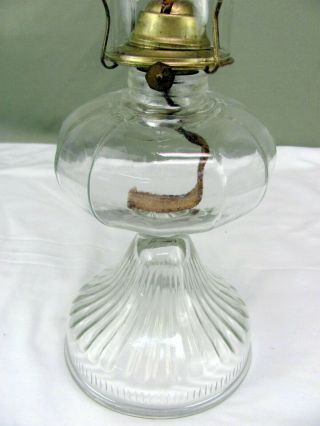 Vintage Eagle - Ribbed Clear Glass Hurricane Oil Lamp / Lantern - P&A Dorset 2
