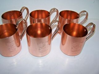 Smirnoff Moscow Mule Mugs Copper Cocktail Barware Cups Set Of 4 Vintage