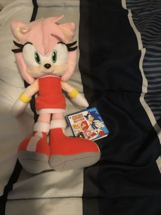 Ultra Rare Sanei 10” Amy Rose Sonic The Hedgehog Plush Toy 2012 M Japan