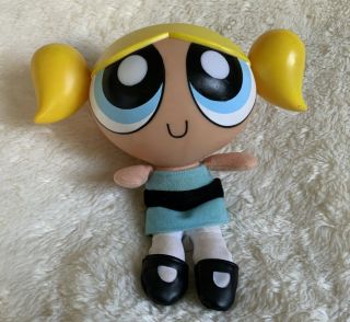 1999 Trendmasters Powerpuff Girls Bubbles Plush Plastic Toy Doll 8” Not