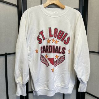 Vintage 80s St.  Louis Cardinals Logo 7 White Sweatshirt Stained Nfl M/l G3