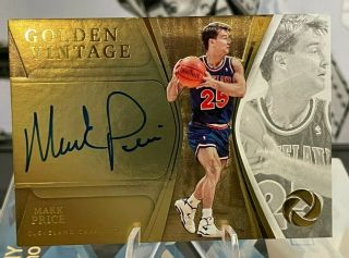 2019 - 20 Panini Opulence Golden Vintage Autographs Gold 28 Mark Price Pacers /25