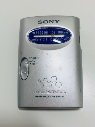Vintage Sony Walkman Radio Srf - 59 & No Belt Clip