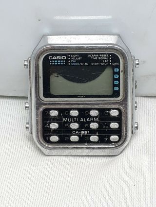 Vintage Casio 166 Ca - 951 Multi Alarm Calculator Men,  S Wristwatch As A Parts