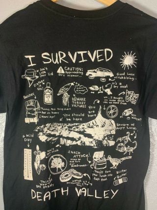 Vintage I Survived Death Valley Crazy Graphic Black Shirt
