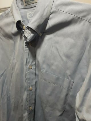 Vintage Yale Co - Op Heaven Light Blue 2 Ply Cotton L/s Shirt Sz Large 16.  5 32