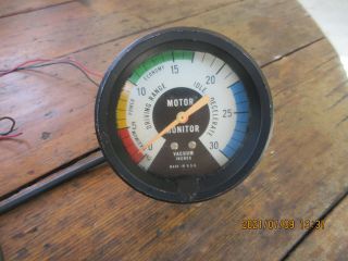 Vintage " Motor Monitor " Vacuum Gauge And With Pivot Mount