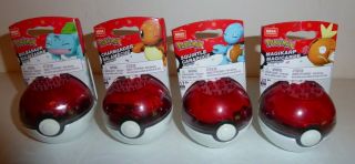 (4) Mega Construx Pokémon Ball Mattel Canada 2020 Pokemon Bulbasaur Squirtle,  2