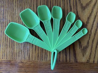 Vintage Tupperware Green Apple Measuring Spoons