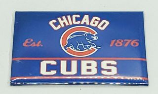 Vintage Chicago Cubs 3.  5 " X 4.  5 " Logo Collectors Fridge Magnet