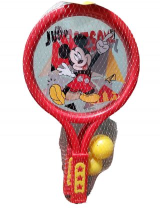 Disney Junior Mickey Mouse Mini Racket Set 2 Plastic Rackets2 Plastic Balls.