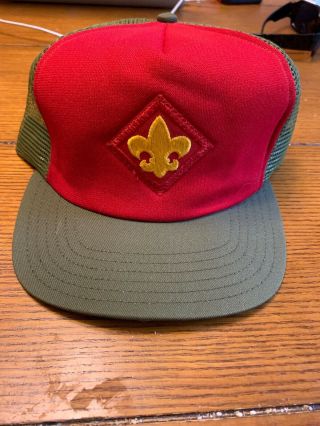 Vintage 90’s Boy Scout Of America Red And Green Baseball Snap Hat
