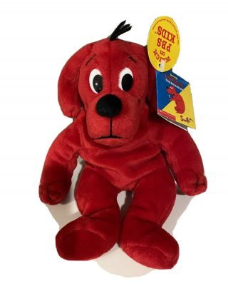 2002 Scholastic Side Kicks Clifford The Big Red Dog Stuffed Animal Plush 8 " Nwt