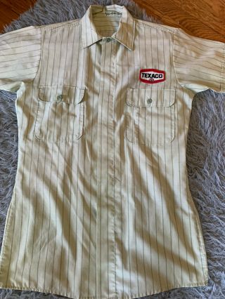 Vintage 50s Texaco Station Attendant Lion Uniform Shirt Short Sleeve Collared