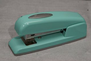 Vintage Cub Swingline Art Deco Teal Blue/green Desk Stapler
