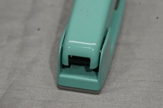 Vintage Cub Swingline Art Deco Teal Blue/Green Desk Stapler 2