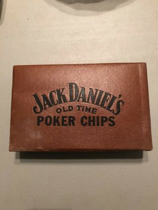 Vintage Jack Daniels Old No 7 Whiskey Plastic Poker Chip Set Old Time Red White