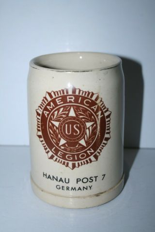 American Legion Hanau Post 7 Beer Stein Mug 5 Liter Vintage Stoneware 1994