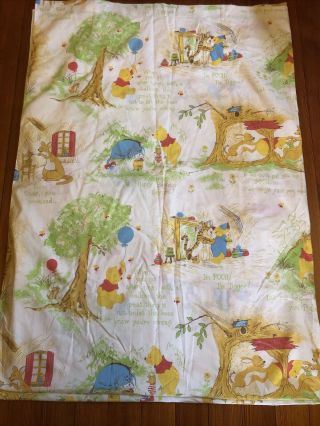 Vintage Disney Winnie The Pooh Twin Flat Sheet 64 X 90 Sears Sewing Fabric