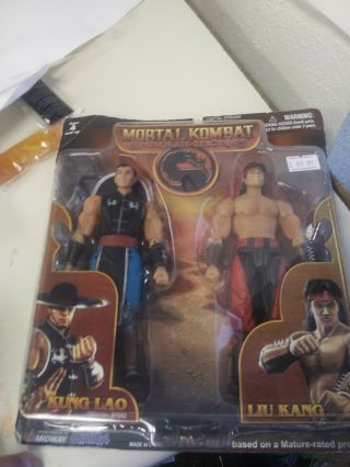 Mortal Kombat Shaolin Monks Kung Lao & Liu Kang Figures Midway Jazwares.  Inc Ps2