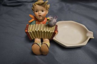 Rare Vintage 6 " Hummel Goebel Figurine Ash Tray Little Boy Lets Sing 114 Music
