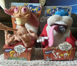 Ren And Stimpy (the Pair) Vintage From 1992 Still.  Price Is For Both Dolls