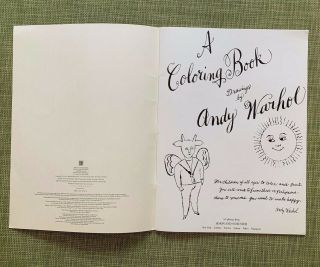 Vintage A COLORING BOOK DRAWINGS BY ANDY WARHOL,  1990 1st Edition 3