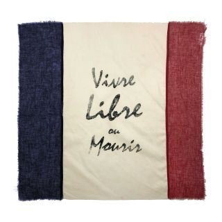 Handmade French Flag Vivre Libre Ou Mourir France Cotton Vintage Style