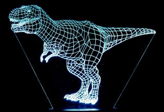 Dinosaur T - Rex 3 - D Optical Illusion Led Desk,  Table,  Night Lamp