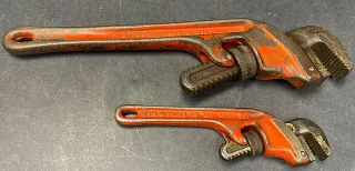 Two Vintage Ridgid Offset Pipe Wrenches E8 And E14 Reconditioned