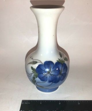 Vintage Royal Copenhagen Denmark Small Vase Floral Blue Flower Make Offer 3