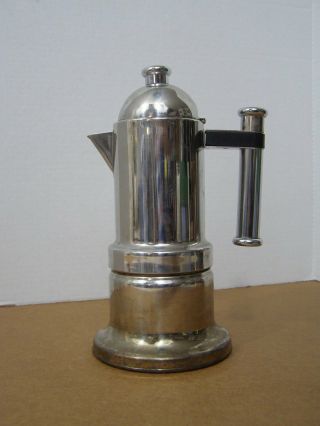 Vtg Authentic Vev Vigano Stovetop Expresso Coffee Maker - Stainless Steel Italy