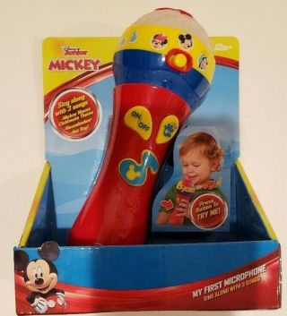 Disney Mickey Mouse My First Microphone Music Toy Lights Up Plays Hot Dog Song