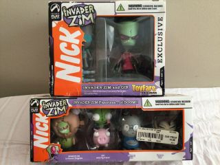 Invader Zim Figurines Of Doom And Zim And Gir Toyfare Exclusive With Irken