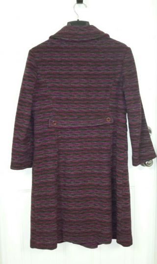 Vintage Womens M / L Purple Wool Tweed Coat ILGWU Workers Union Made In USA 3