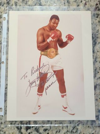 Autographed 8x10 Photo - Larry Holmes " The Champ.  Peace " Vintage Signature