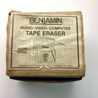 Vtg Benjamin Audio Video Computer Universal Magnetic Tape Eraser Model 24 - 002