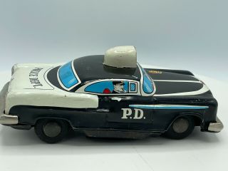 Vintage Mt Modern Toys Japan Tin Litho B/o Police Car P.  110 6.  75 "