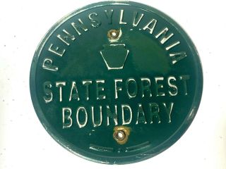 Vintage Pa Game Commission Forestry Pennsylvannia State Forest Boundary Sign