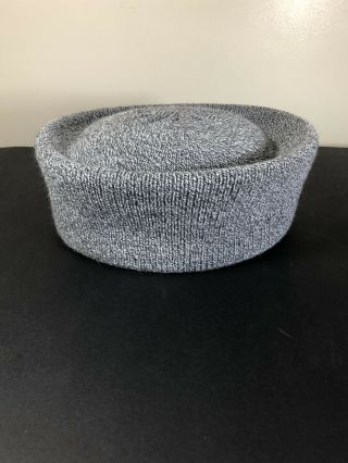 Vintage Saks Fifth Avenue Pill Box Hat Grey Made In Italy
