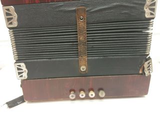 Vintage German Made Concertone Button Box Accordion 2