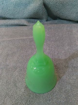 Vintage Fenton Jade Green Glass Bell 1980 ' s 2