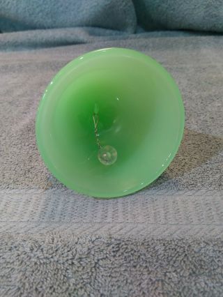 Vintage Fenton Jade Green Glass Bell 1980 ' s 3