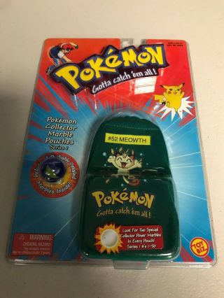 Pokemon Marble Set - Meowth W/ Green Bag - Series 1 Toy Biz First Edition