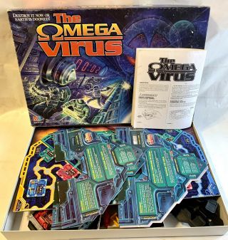 The Omega Virus Game Milton Bradley 1992 Talking Electronic Board Game Vintage