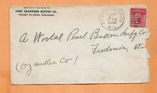 Fort Crawford Button Co 1905 Prairie Du Chien Wis Vintage Advertising Cover